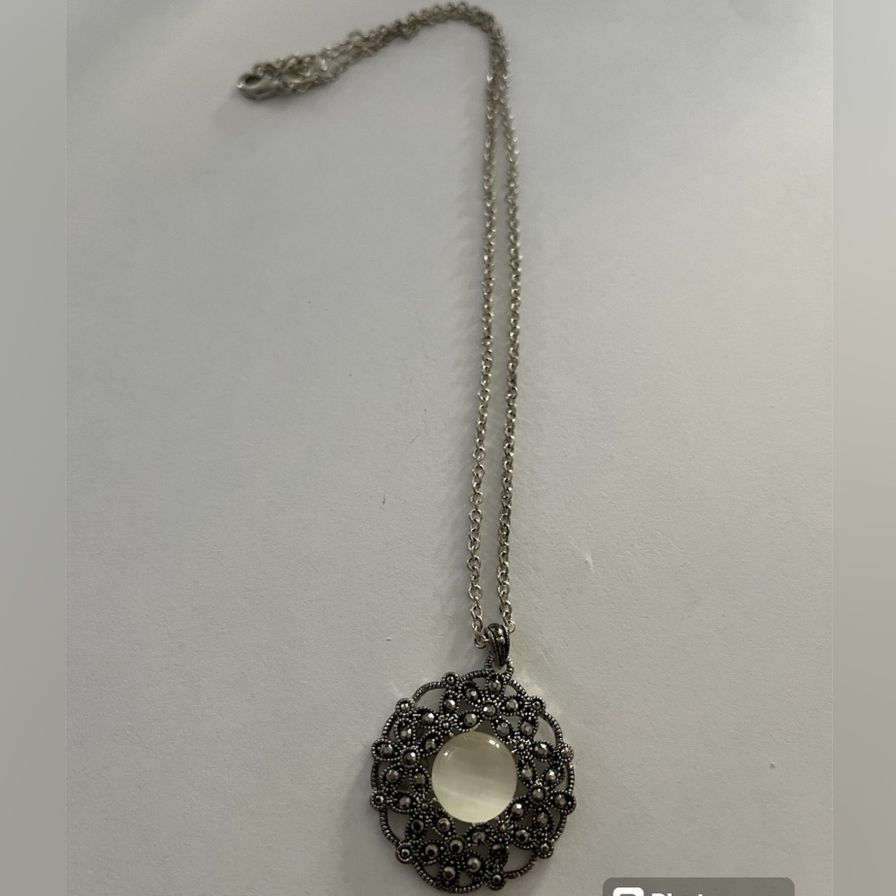 Morcasite & moonstone necklace. - Picture 2 of 5
